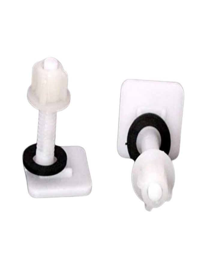 KINIK مفصلات غطاء مقعد المرحاض البلاستيكية من كينيك | مشبك قصير دائري ومربع من نوع سيرا | مفصلات بديلة لمقعد المرحاض (زوج واحد) - Image 1